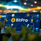Digital interface showing Bit Pro platform connected to multiple financial icons