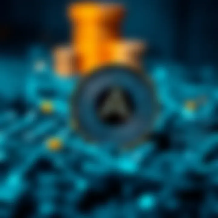 Blockchain Technology and Decentralized Finance Behind Aave Visual representation of blockchain technology and decentralized finance concepts related to Aave