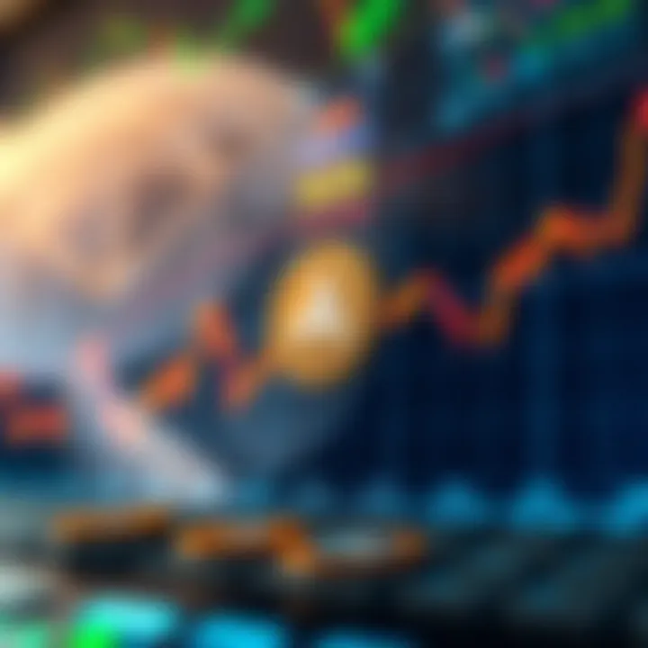 Graph showing Aave coin price fluctuations over time with market trend indicators