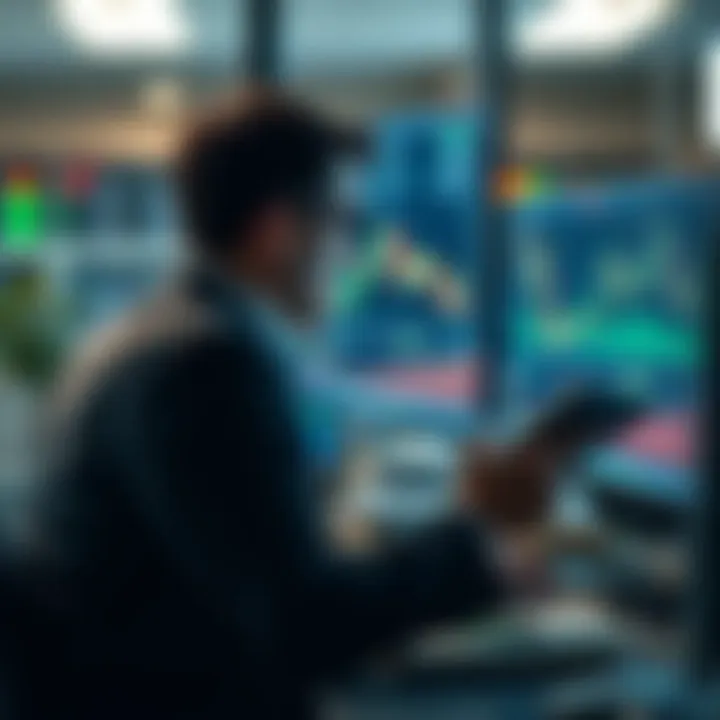 Person analyzing trading charts on a computer using knowledge from books