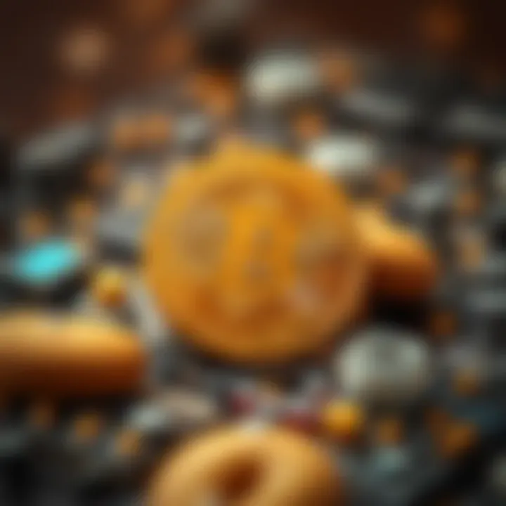 Conceptual illustration of cryptocurrency technology and digital coin innovation