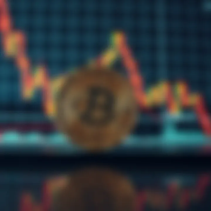 Graph showing Bitcoin Cash price fluctuations with technical indicators over a short period