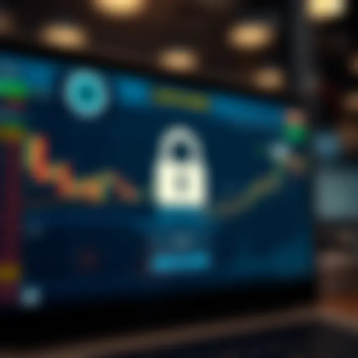 Secure login screen with padlock icon representing online trading safety and data protection