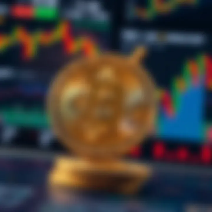 Illustration of Bitcoin symbol with financial charts and risk factors
