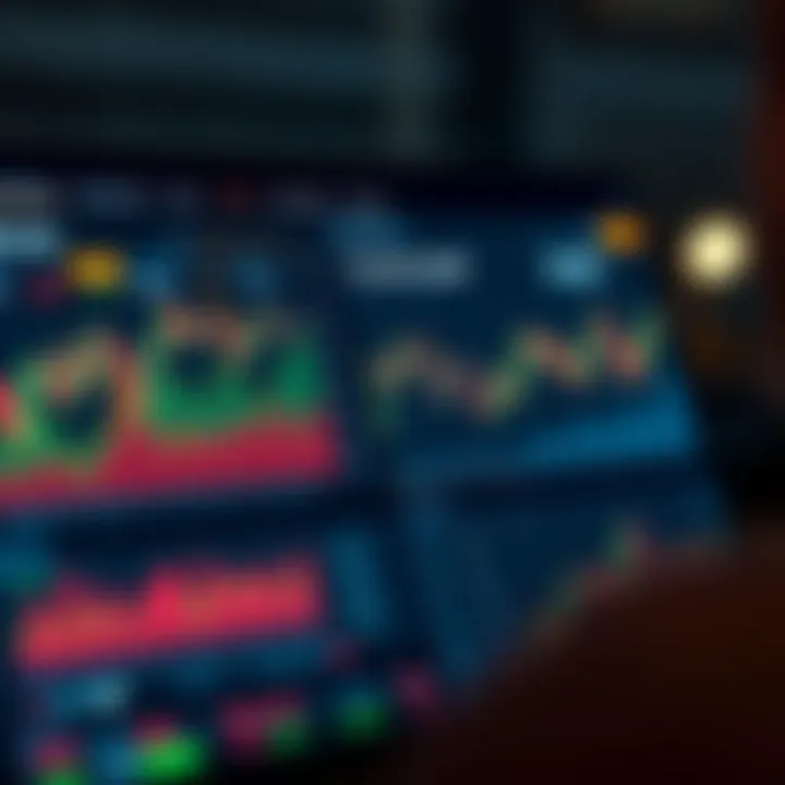 Dashboard of a trading app showing stock market charts and portfolio overview