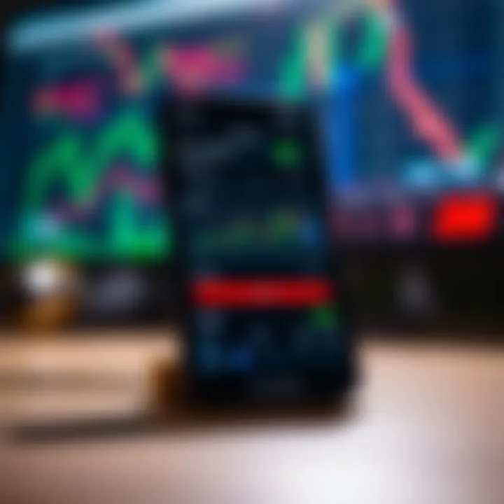 User interface of a trading app showing portfolio overview and market trends on a smartphone screen