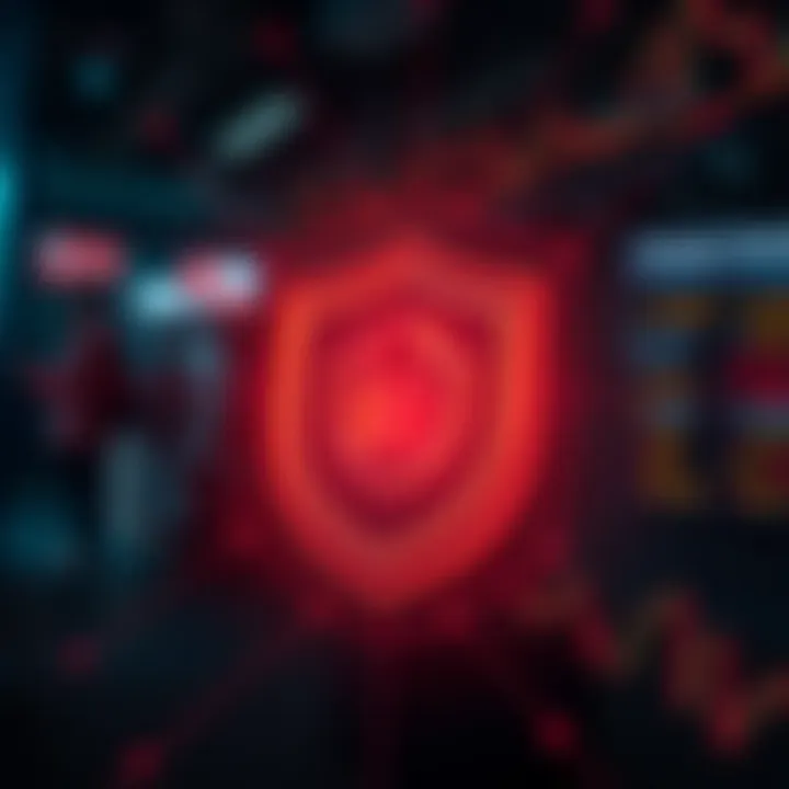 Secure digital shield symbolizing protection and safety in online trading apps