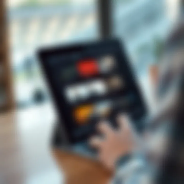 Illustration depicting various online trading course modules displayed on a digital device