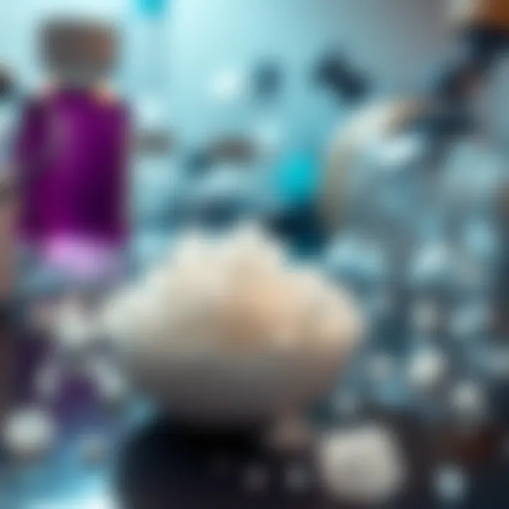 Crystalline potassium nitrate compound in a laboratory setting highlighting its clear white granules