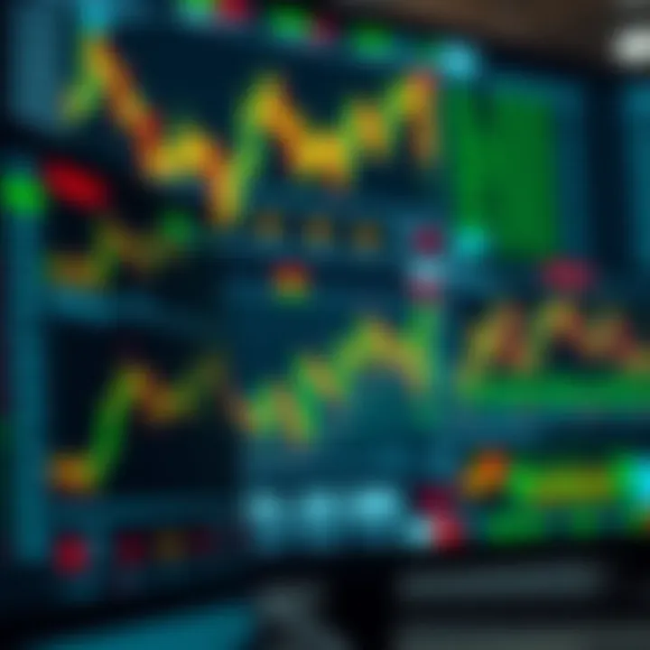 Graph showing stock and forex trading platform interfaces with charts and data