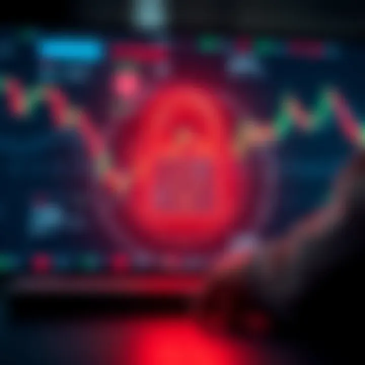 Ensuring Security in Online Trading Platforms Secure trading environment with digital lock symbolizing data protection and user safety
