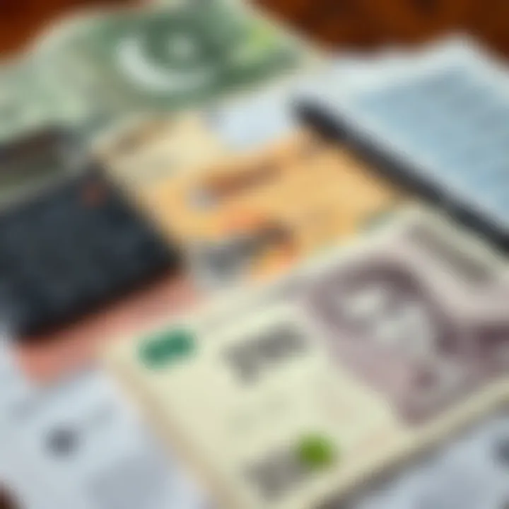 Visual representation of currency notes from the US and Pakistan alongside a calculator and financial documents