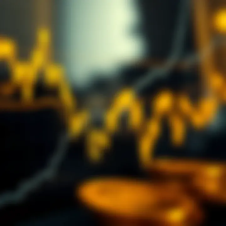 Graph showing recent fluctuations in gold prices against the US dollar