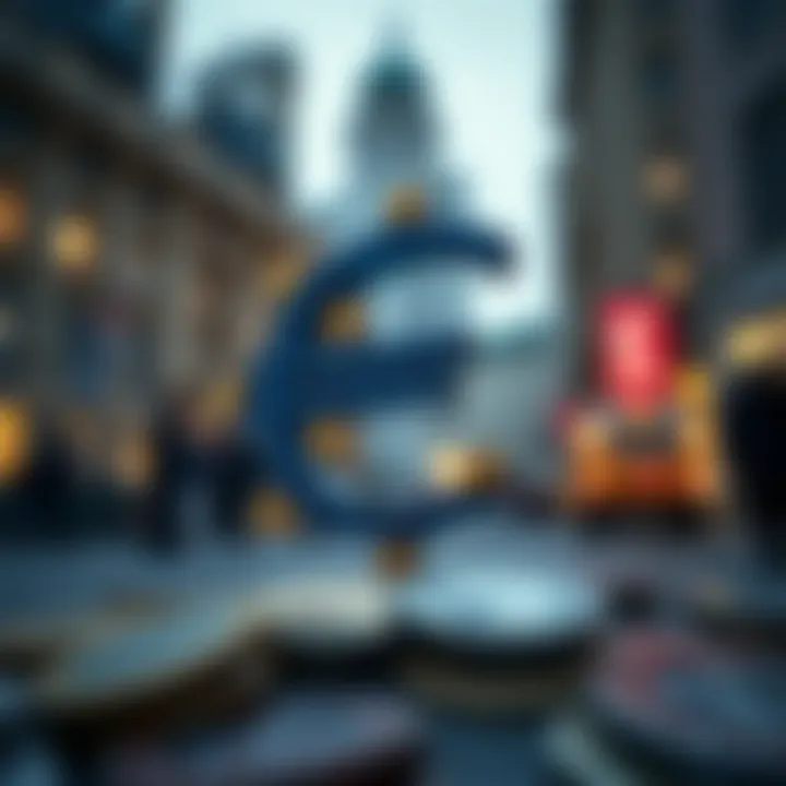 Geopolitical and Policy Influences on Euro Trends Visual showing the impact of geopolitical events and central bank policies on euro currency trends