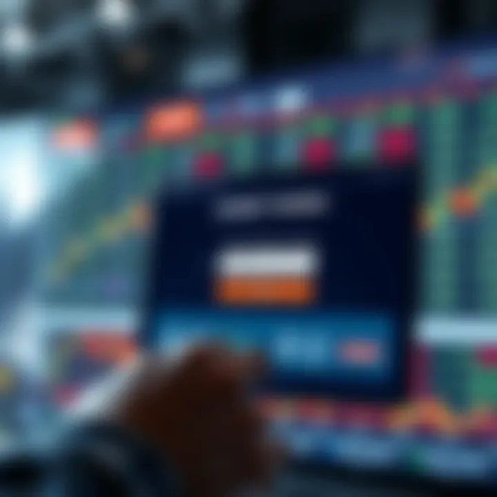 User entering login credentials on a secure trading platform interface
