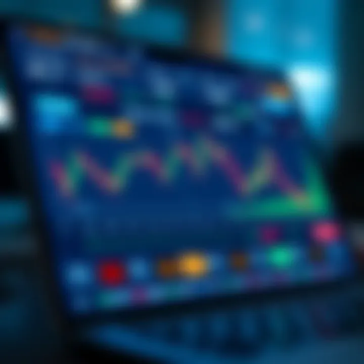 Trading app interface showing a demo account with charts and trading options