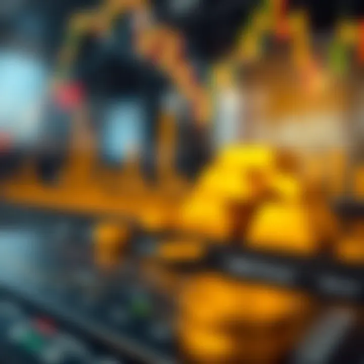 Chart displaying factors influencing gold prices including market trends and economic indicators