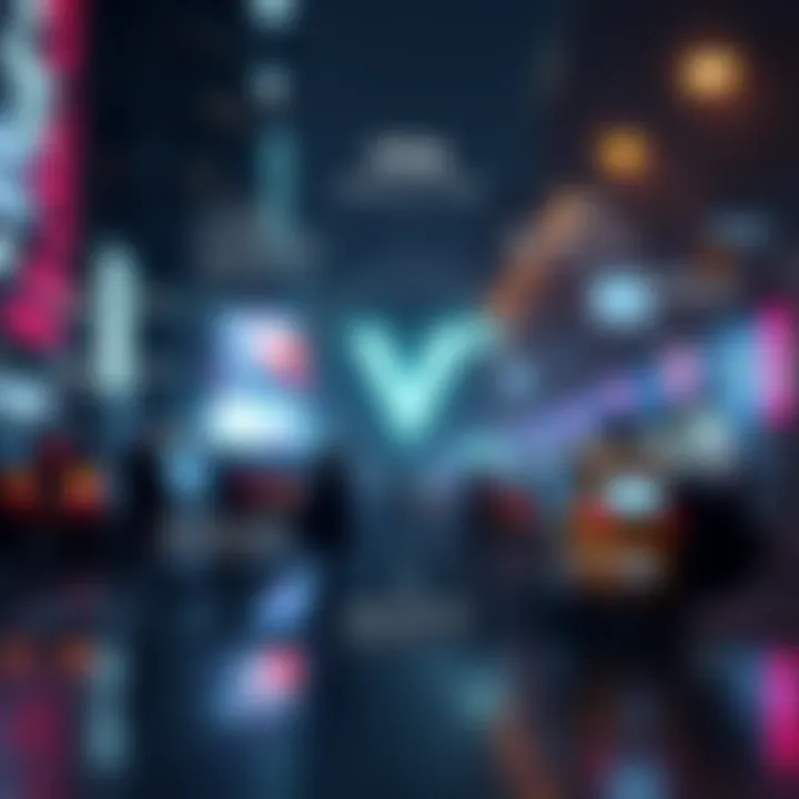 Illustration depicting factors influencing Verasity's market value including technology updates and crypto market conditions