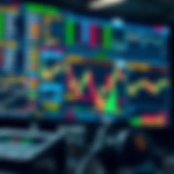 Illustration showing various forex trading platforms with charts and currency symbols