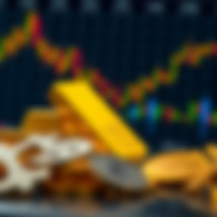 Conceptual illustration of gold bars integrated with currency symbols representing diversification and risk management