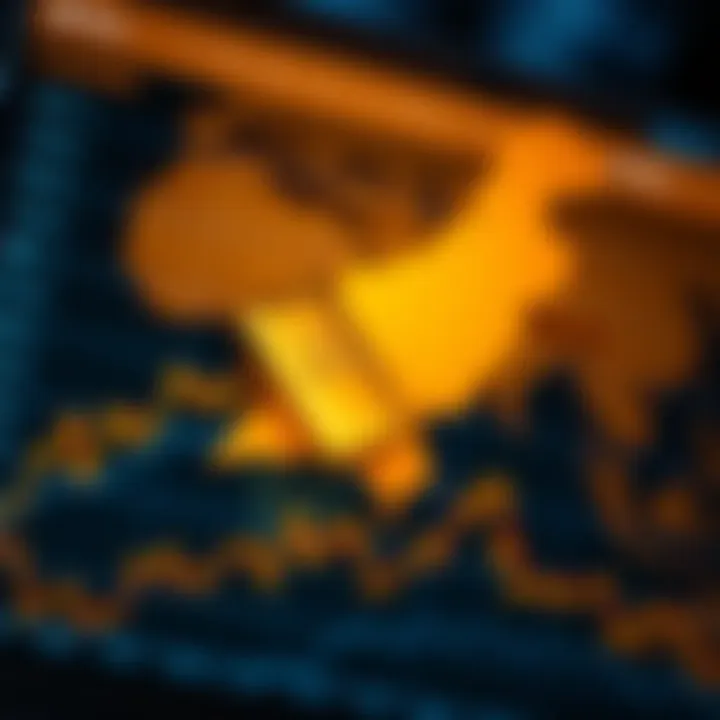 Graph displaying fluctuations in gold prices against Pakistan's economic landscape