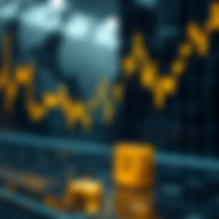 Gold Price Movements Influenced by Global Economic Indicators Graph showing fluctuating gold prices with global economic indicators in the background