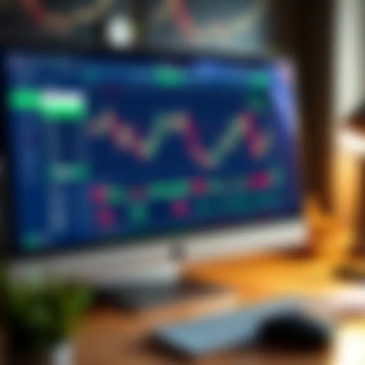 Computer screen showing IQ Option platform with active trading dashboard