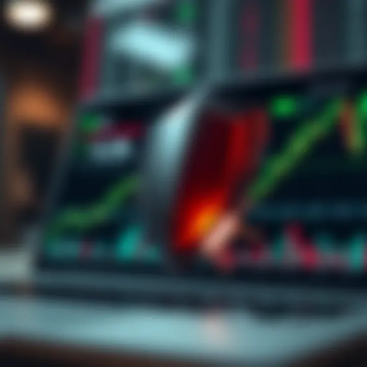 Secure online trading concept with shield and financial charts