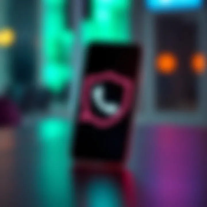 Illustration of a shield symbol protecting a smartphone, representing online safety and scam prevention in messaging apps