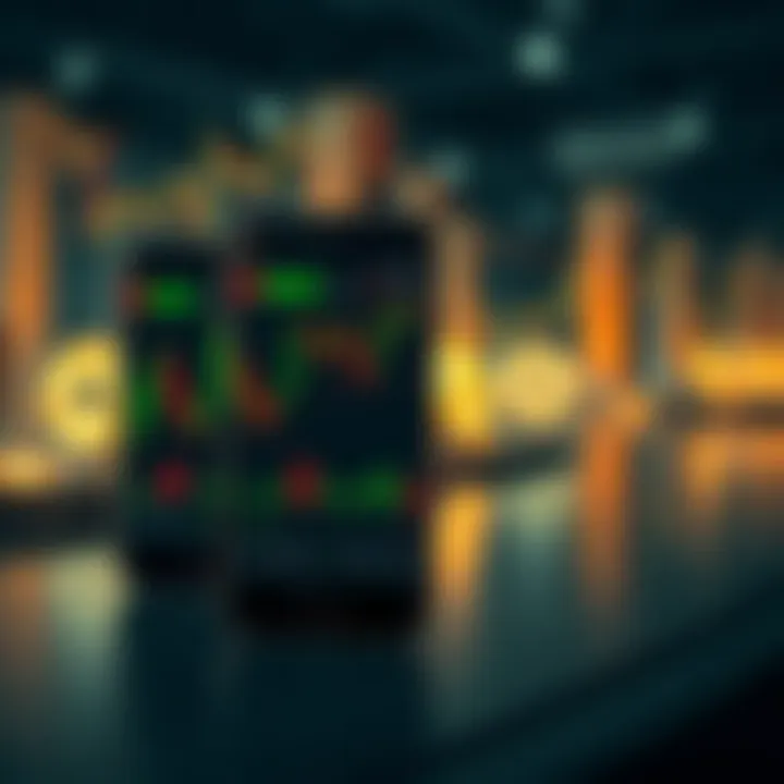 Conceptual graphic showing mobile devices with stock market graphs and regulatory symbols representing trading safety