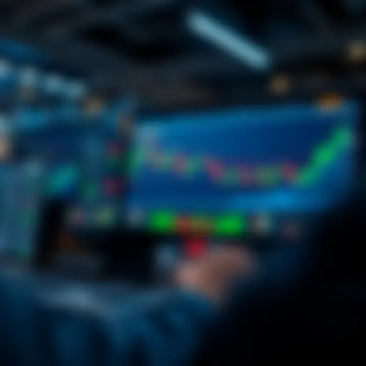 Visual representation of trading strategy concepts and market trend analysis tools
