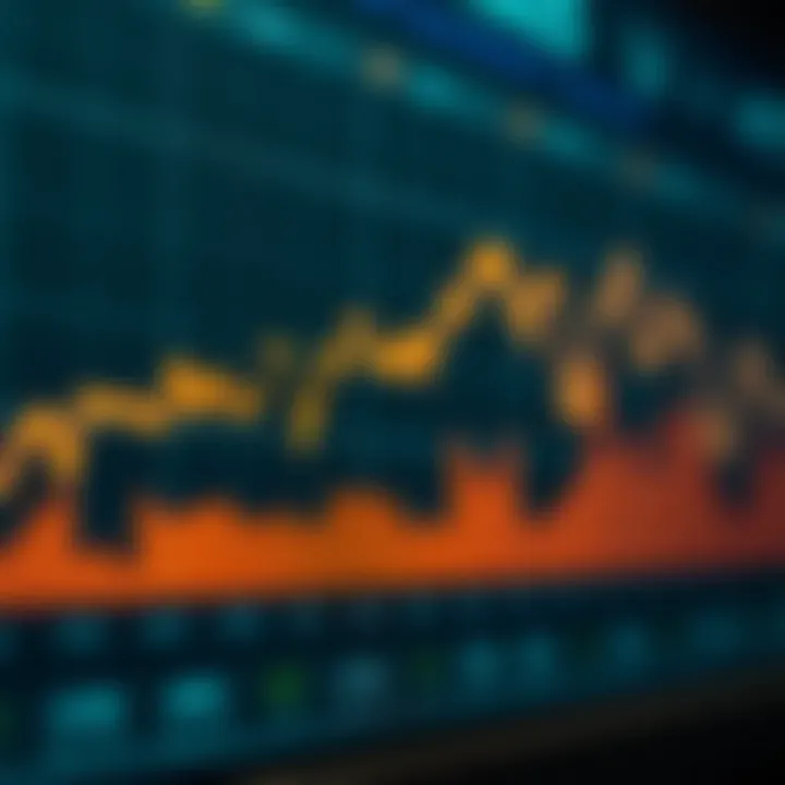 Graph showing upward and downward trends in digital asset value over time