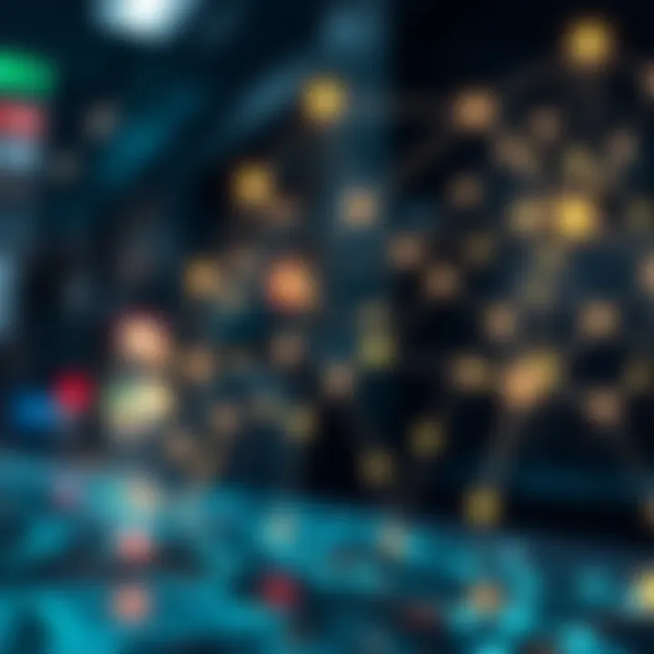 Illustration of blockchain network representing Solana's technology and security features