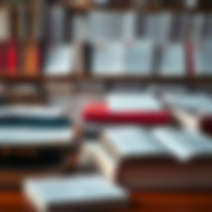 Collection of trading PDF books arranged with highlighted key topics and notes