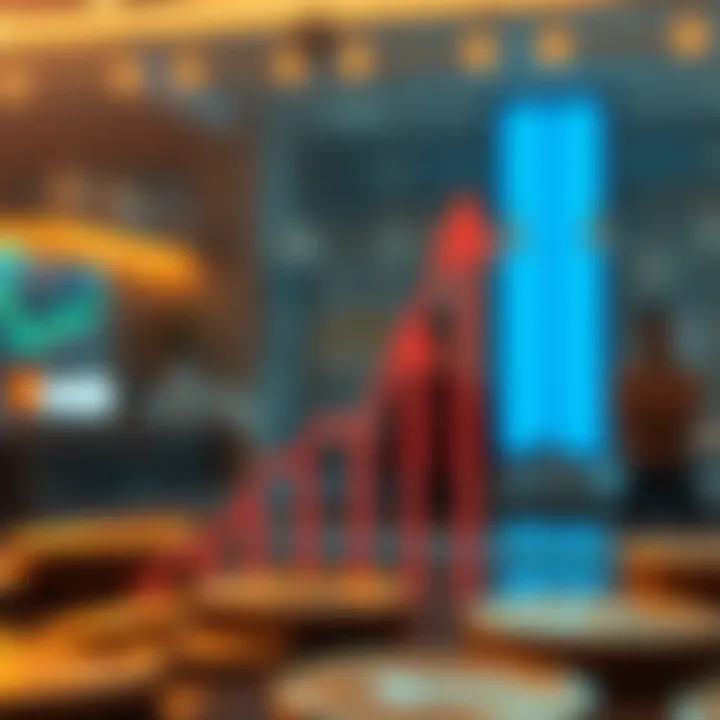 Market Influences on ADA Cryptocurrency Value Illustration of market factors influencing cryptocurrency values with upward and downward arrows