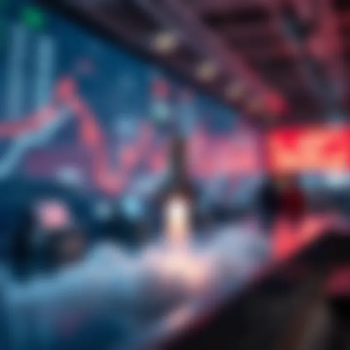 Illustration of a technology product launch impacting financial market performance