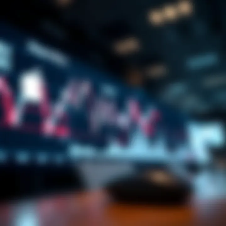 Graph showing fluctuating stock price trends of a major technology company