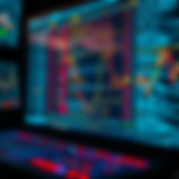 Algorithmic Trading Strategies in Automated Systems Conceptual visualization of algorithmic trading with code and financial data on screen