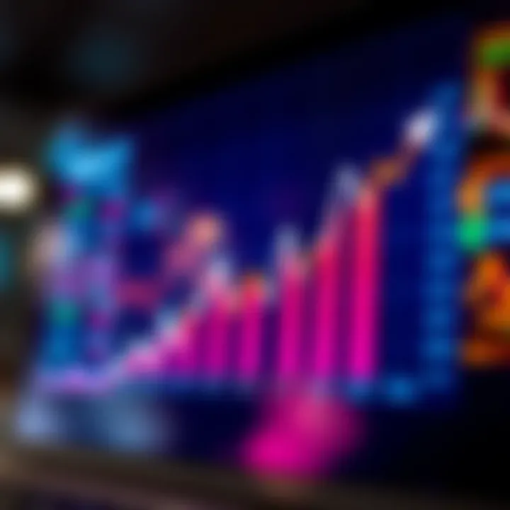 Graph showing growth trends in automated trading platforms in Pakistan with digital interface elements