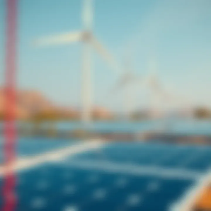 Renewable Energy Sources for Sustainable Power Solar panels and wind turbines representing renewable energy alternatives