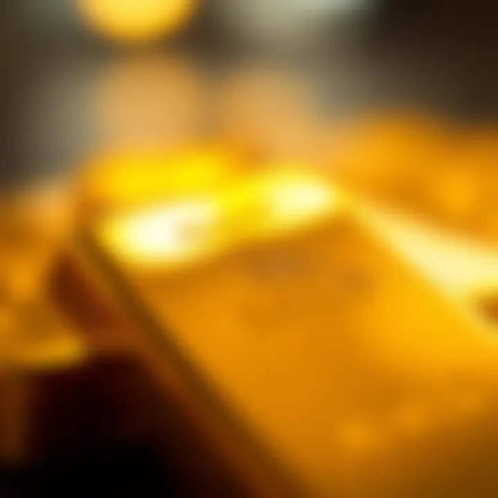 Close-up of a gold bar reflecting light symbolizing the value of gold in investment