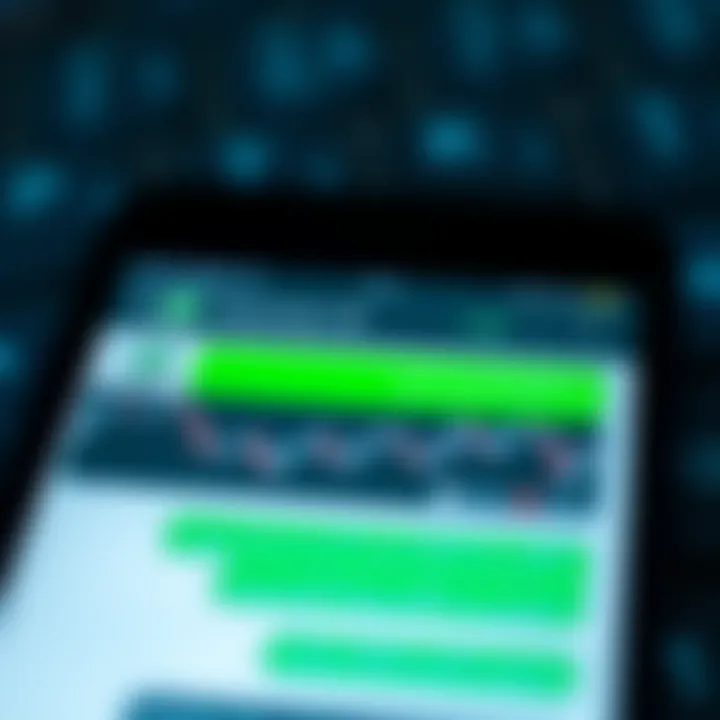 Mobile phone screen displaying a WhatsApp group chat focused on trading signals with charts and currency symbols