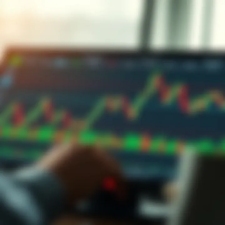 Chart showing volume and price spread analysis with marked trading signals