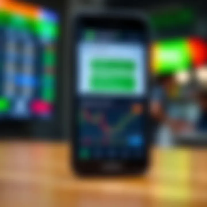 Mobile phone displaying WhatsApp chat with forex trading signals and currency charts