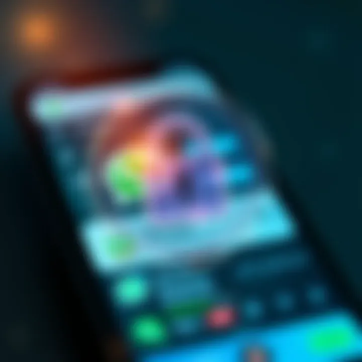Secure digital lock icon overlaying a smartphone with a WhatsApp group showing crypto-related content