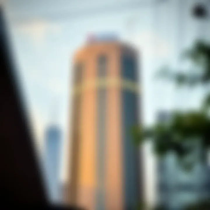 Corporate skyscraper with company logo representing business leadership and economic influence in South Asia