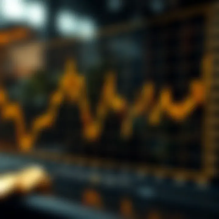 Gold Price Trends and Market Fluctuations Graph showing gold price movements with fluctuating trends over time